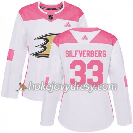Dámské Hokejový Dres Anaheim Ducks Jakob Silfverberg 33 Bílá 2017-2018 Adidas Růžová Fashion Authentic